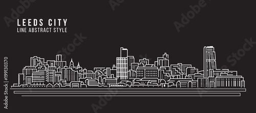 Cityscape Building Line art Vector Illustration design - Leeds City photo