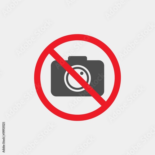 Prohibiting vector sign. Prohibiting flat vector icon. Photography is prohibited sign. No photo	