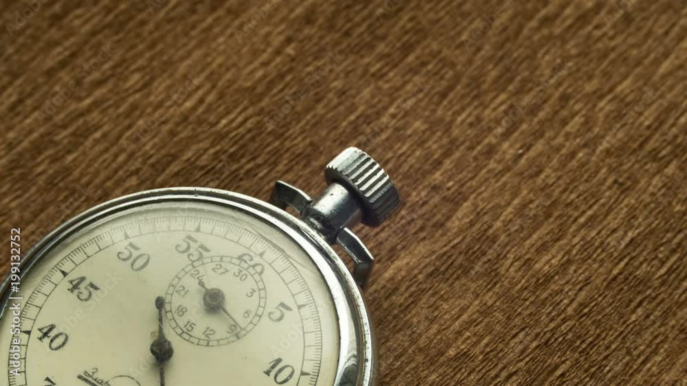 Vidéo Stock Vintage Dial White Stopwatch on the Brown Structural