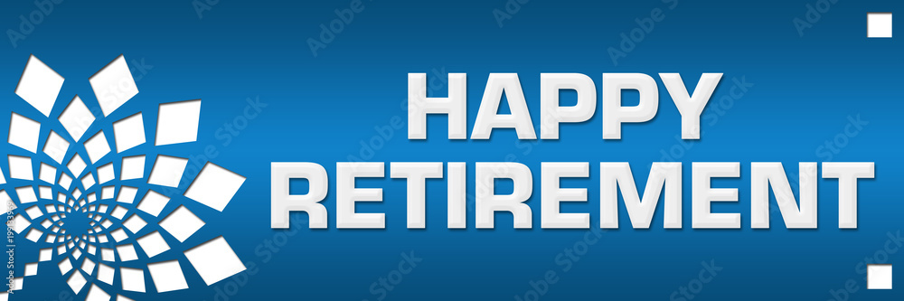 Happy Retirement Blue Abstract Floral Left Happy Retirement Blue Abstract Floral Left
