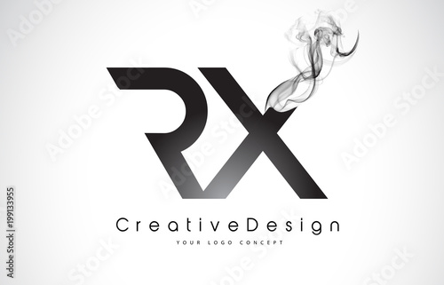 RX Letter Logo Design with Black Smoke.