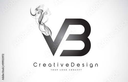 VB Letter Logo Design with Black Smoke.