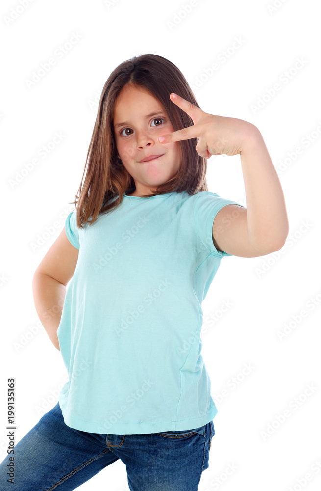 Funny small girl posing like a fashion woman Funny small girl posing like a fashion woman