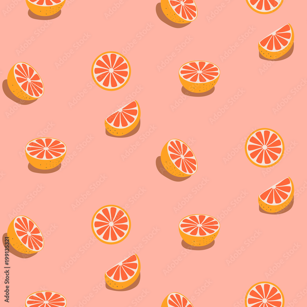 Seamless fruit pattern with grapefruits. Seamless fruit pattern with grapefruits.