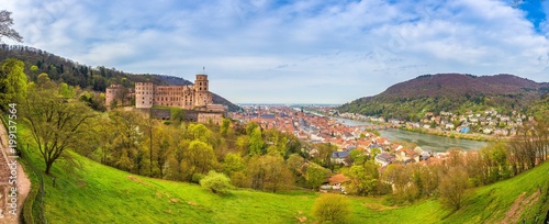 Heidelberg panorama with famous Heidelberg Castle in springtime, Baden-Württemberg, Germany photo