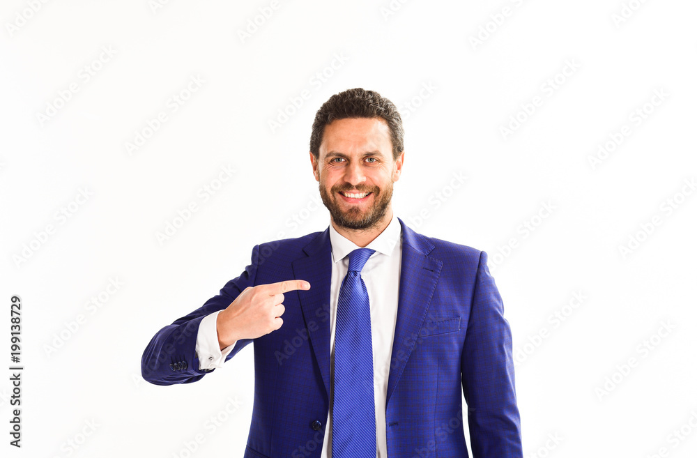 Man in suit or businessman with smiling face Man in suit or businessman with smiling face