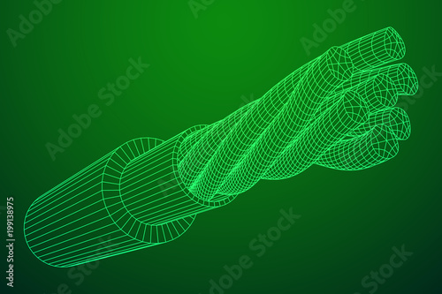 Electrical cable wireframe