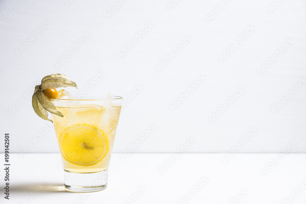 Sweet cocktail with lemon and spices. Selective focus. Sweet cocktail with lemon and spices. Selective focus.