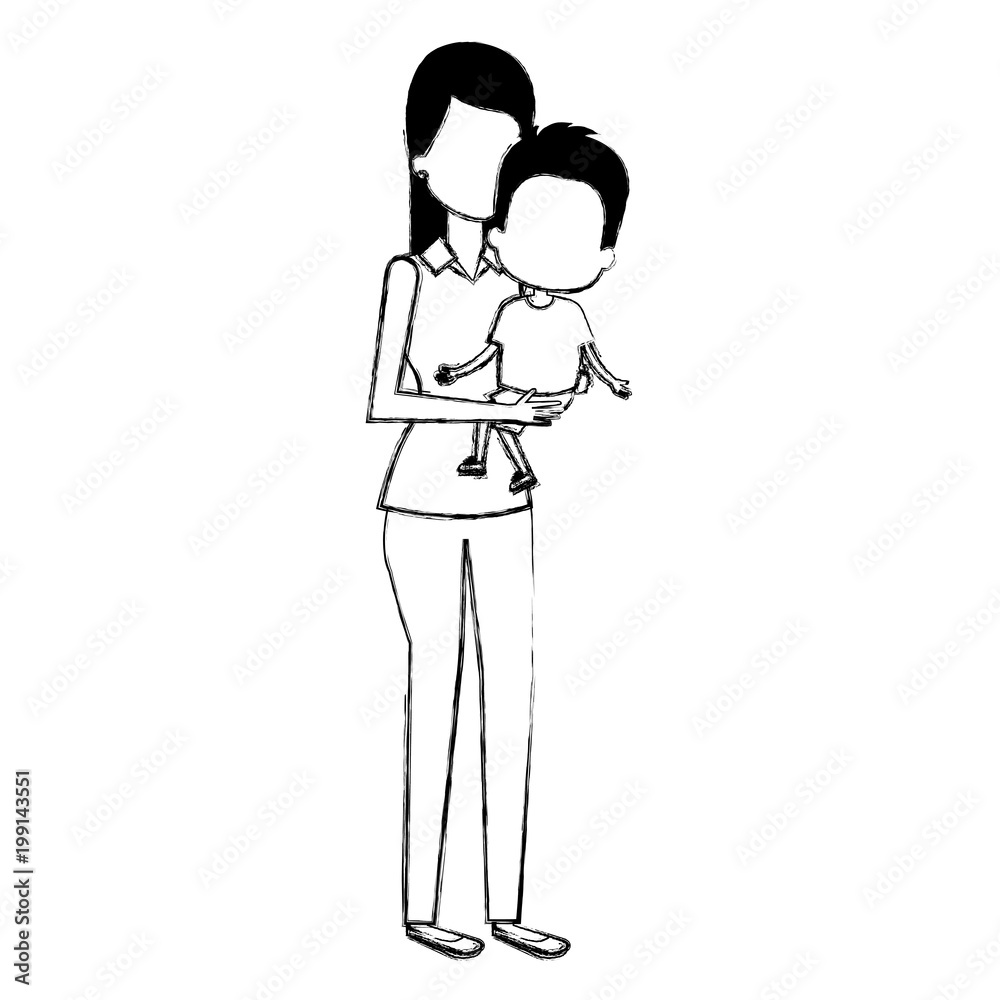mother lifting son characters vector illustration design mother lifting son characters vector illustration design