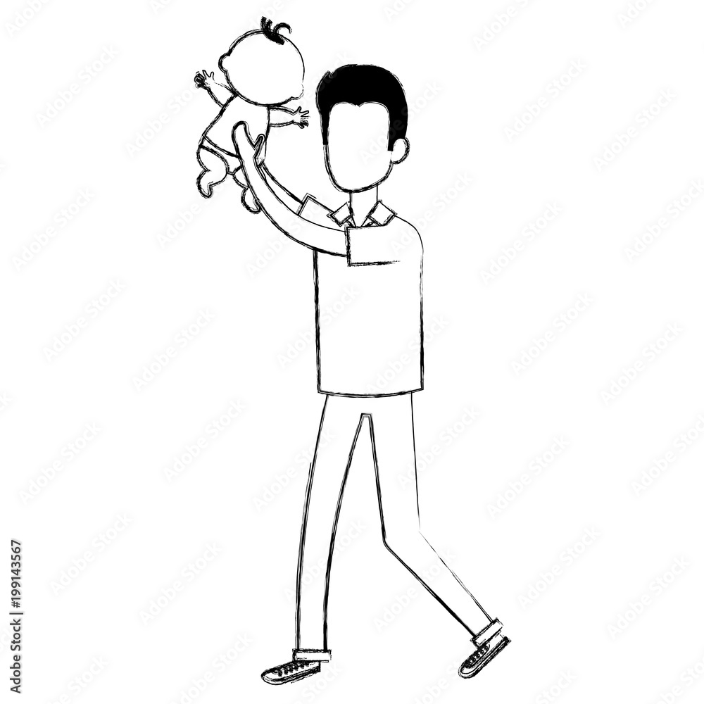 father lifting baby characters vector illustration design father lifting baby characters vector illustration design