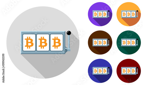 Bitcoin slot reels icon set