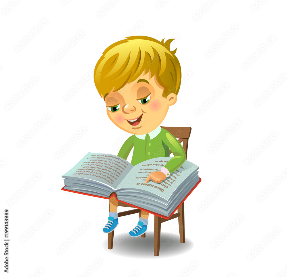 Cute boy reading book Cute boy reading book