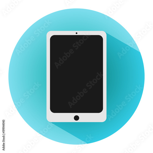 Tablet computer icon. Flat design style modern vector illustration. Isolated on stylish color background.
