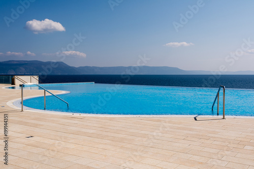  swimming pool overlooking the sea in Rabac, Istria region , Croatia 