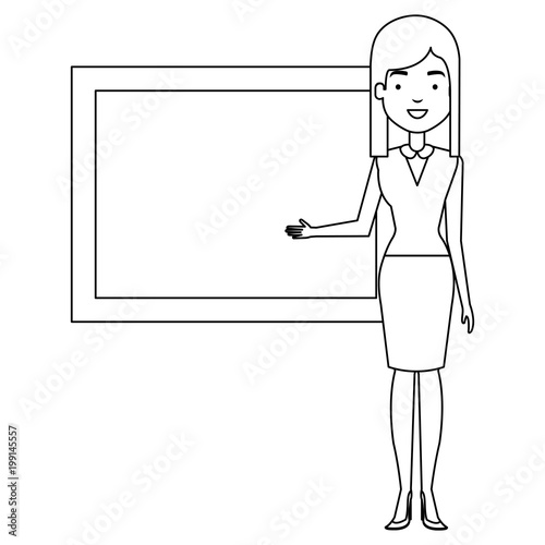 teacher with chalkboard character vector illustration design