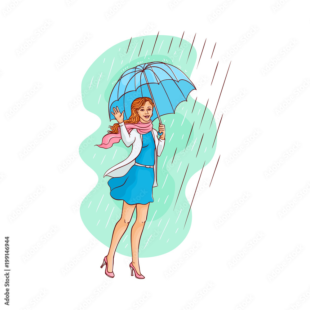 Girl Umbrella Stock Illustrations – 17,270 Girl Umbrella Stock  Illustrations, Vectors & Clipart - Dreamstime
