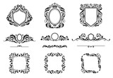 Set of Vintage Decorations Frame Elements. Flourishes Calligraphic Ornaments, Borders and Frames. Retro Style Collection for Boutique, Store, Shop, Restaurant, Hotel and Heraldic Logo. Identity design