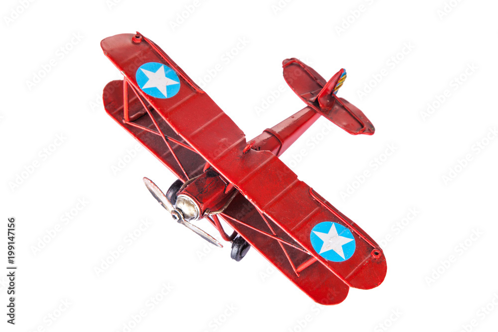 red toy plane isolated red toy plane isolated