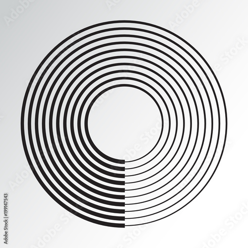 Concentric circle geometric element. Vector illustration