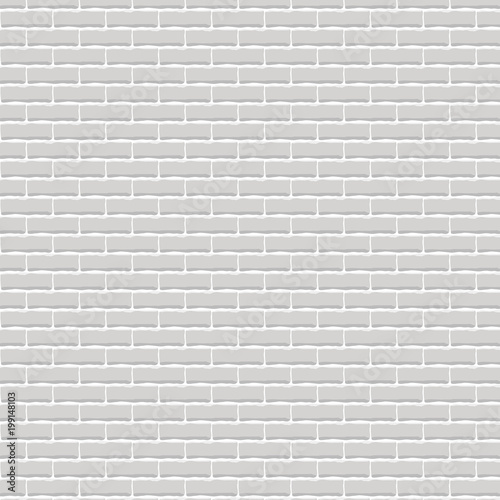 Realistic light grey brick wall background.