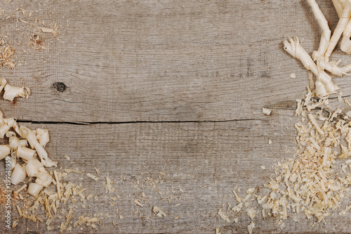 Slika na platnu top view sawdust. place for text