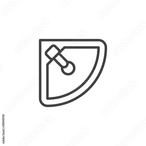 Corner sink top view outline icon. linear style sign for mobile concept and web design. Bathroom furniture simple line vector icon. Symbol, logo illustration. Pixel perfect vector graphics