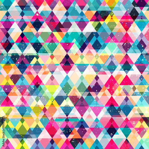 Colored mosaic seamless pattern