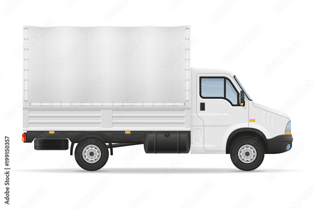 small truck van lorry for transportation of cargo goods stock vector illustration