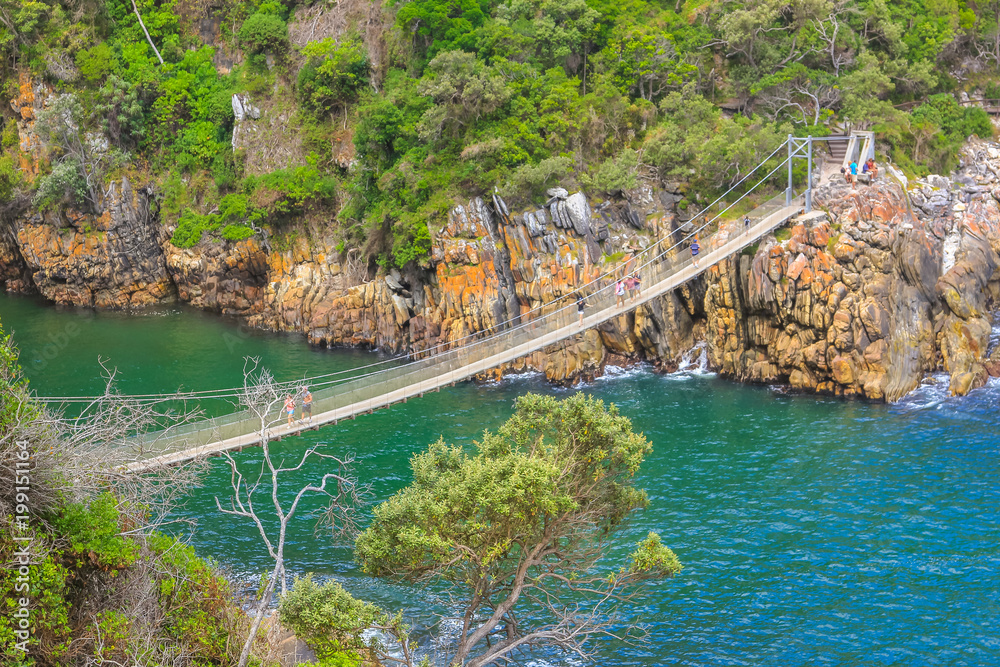 Foto de The Suspension Bridge over the Storms River Mouth within Tsitsikamma National Park