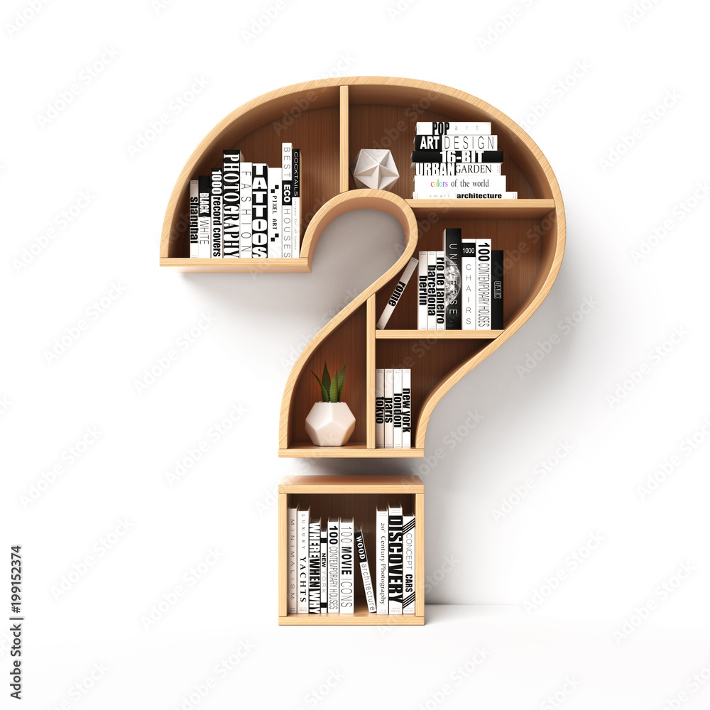 Question Book Design Bookshelves in the shape of question mark, question book shelf concept ...
