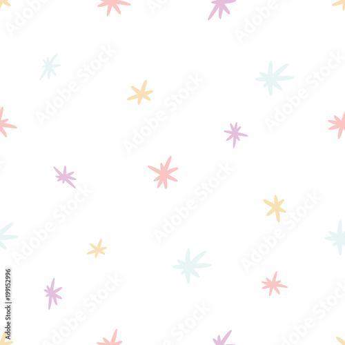 Seamless pattern of multicolored cartoon sparkles