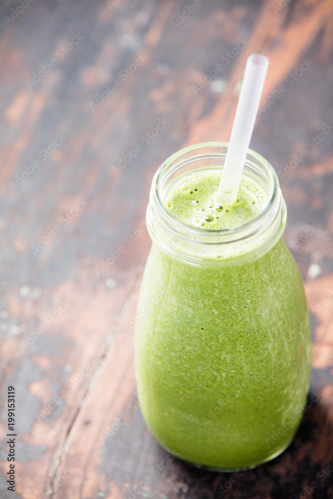 Close-up of green fresh smoothie Close-up of green fresh smoothie