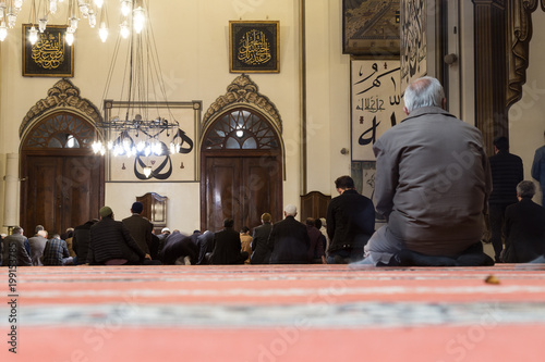 mosque concept. Muslims pray in mosque