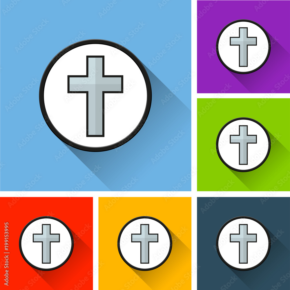 religious cross icons with long shadow religious cross icons with long shadow