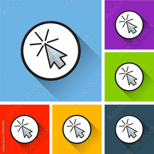 Free Download cursor icons with long shadow - GFXLoad
