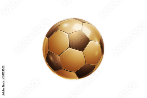 3d image of classic golden soccer ball