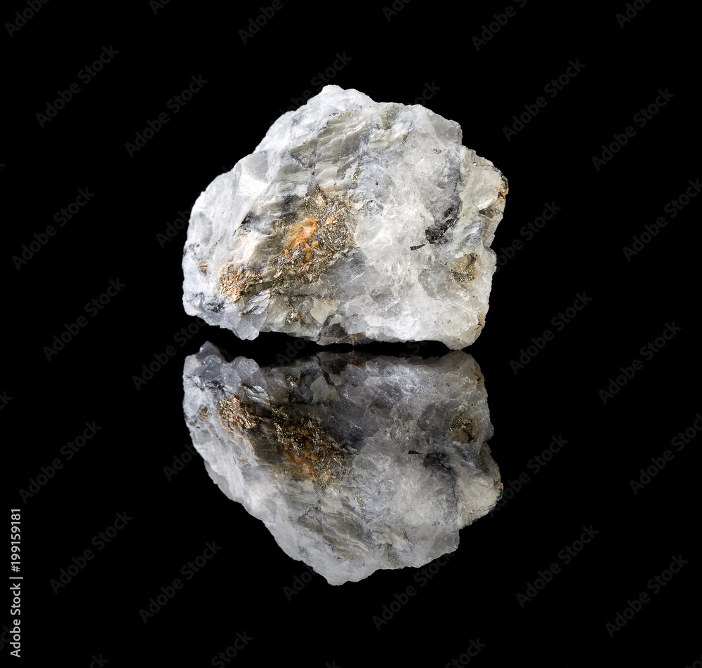 Chalcopyrite in quartz crystal Chalcopyrite in quartz crystal