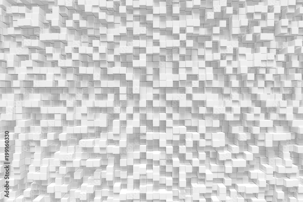 White geometric cube, cubical, boxes, squares form abstract background. Abstract white blocks. Template background for your design, 3d rendering White geometric cube, cubical, boxes, squares form abstract background. Abstract white blocks. Template background for your design, 3d rendering