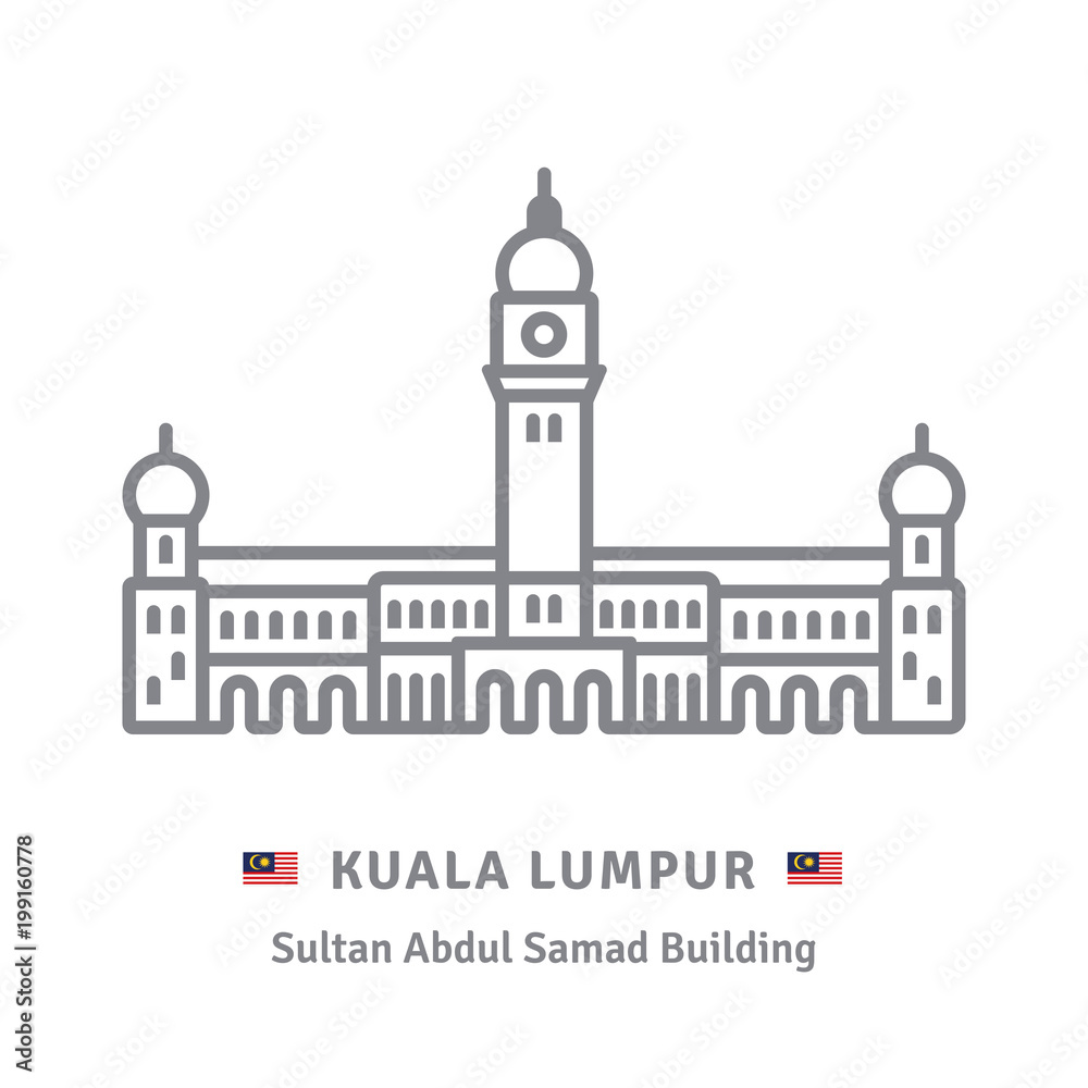Line icon of  Sultan Abdul Samad Building, Kuala Lumpur