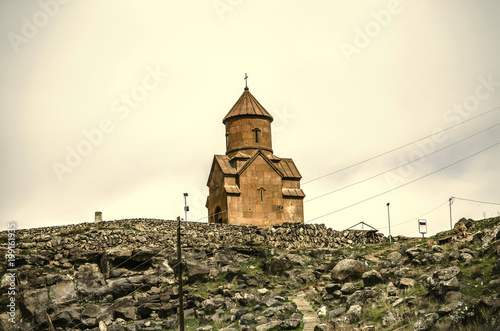 The small church of St. Sarkis of red tuff located on at the precipice of the Kasakh River

 photo