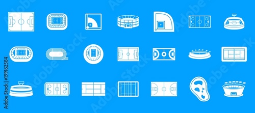 Sport arena icon blue set vector