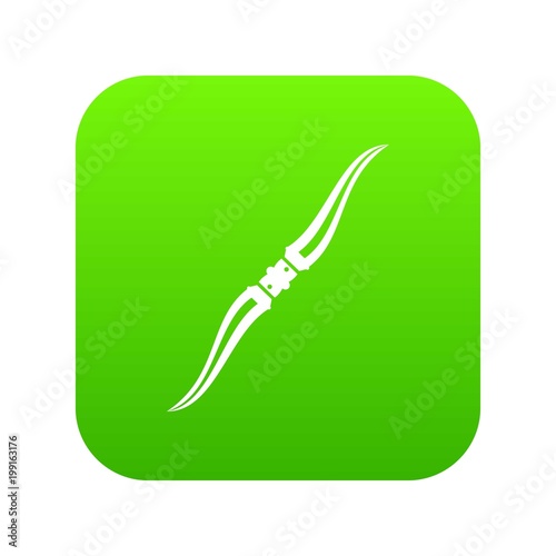 Throwing ninja knife icon digital green