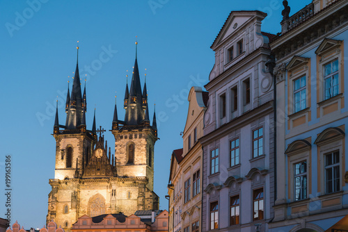 Church of Virgin Maria Before Tyn, Prague, Czech republic. One of the main attractions of Prague.