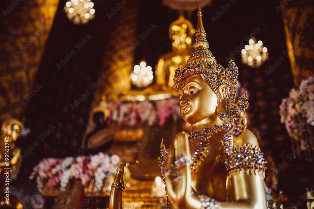 Fototapeta premium Buddha statue in temple at Bangkok,Thailand