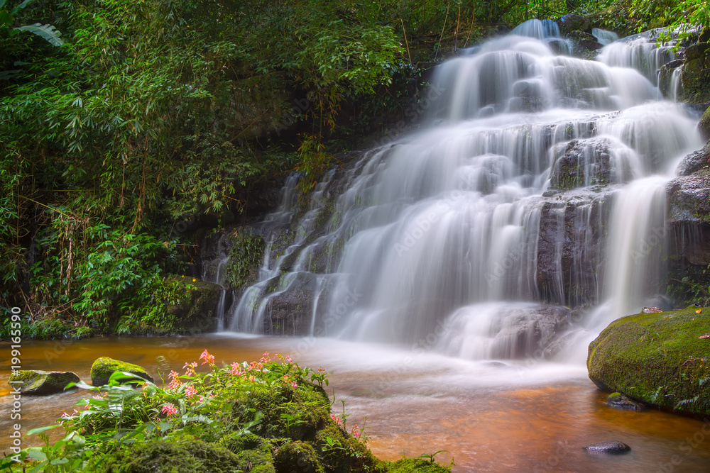 Mun daeng Waterfall, the beautiful waterfall in deep forest at Phu Hin Rong Kla National Park ,Phitsanulok, Thailand Mun daeng Waterfall, the beautiful waterfall in deep forest at Phu Hin Rong Kla National Park ,Phitsanulok, Thailand