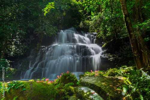 Mun daeng Waterfall, the beautiful waterfall in deep forest at Phu Hin Rong Kla National Park ,Phitsanulok, Thailand © rbk365