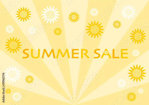 Summer Sale サマーセール 夏 ひまわり イラスト ロゴ Stock Vector Adobe Stock