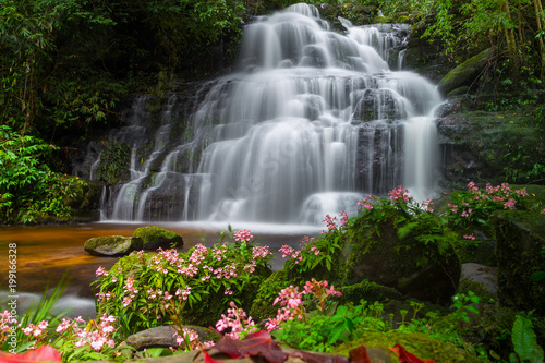 Mun daeng Waterfall, the beautiful waterfall in deep forest at Phu Hin Rong Kla National Park ,Phitsanulok, Thailand