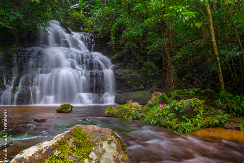 Mun daeng Waterfall, the beautiful waterfall in deep forest at Phu Hin Rong Kla National Park ,Phitsanulok, Thailand