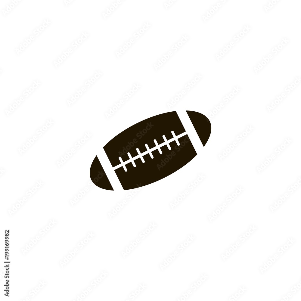 rugby ball icon. flat design
